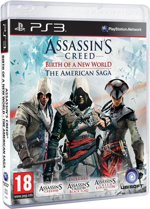 Assassins Creed American Saga P S3 Cover PNG image