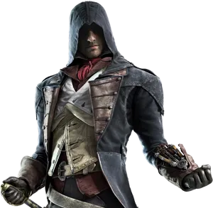 Assassins Creed Characterwith Hidden Blade PNG image