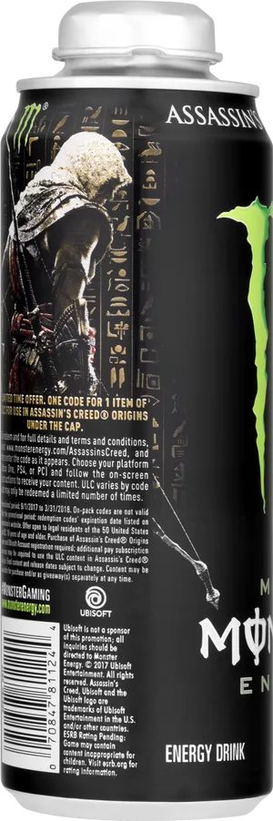 Assassins Creed Origin Monster Energy Drink Can PNG