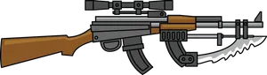 Assault Rifle With Bayonet Attachment PNG image