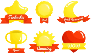 Assorted Achievement Badges PNG image