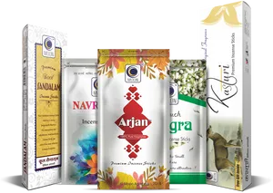 Assorted Agarbatti Packages Display PNG