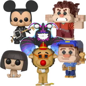 Assorted Animated Characters PNG image