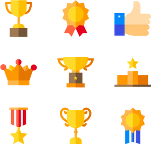 Assorted Awardsand Trophies Icons PNG