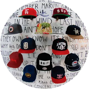 Assorted Baseball Caps Collection PNG