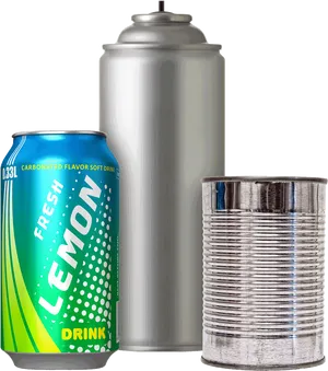 Assorted Beverage Cans Types PNG