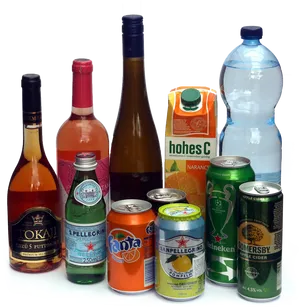 Assorted Beverage Collection PNG image