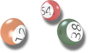 Assorted Bingo Balls Numbers PNG image