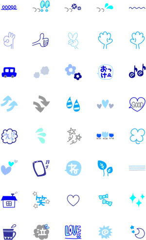 Assorted Blue Icons Collection PNG image