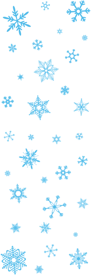 Assorted Blue Snowflakes Pattern PNG image