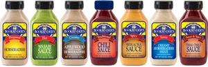 Assorted Bookbinders Sauces Lineup PNG image