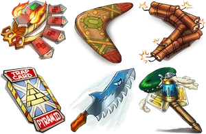 Assorted Boomerangs Collection PNG image