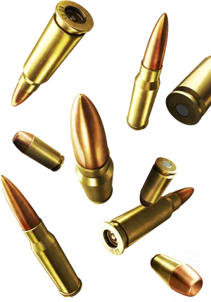 Assorted Bullets Black Background PNG image