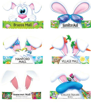 Assorted Bunny Ears Designs PNG image