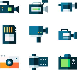 Assorted Camera Icons Set PNG image