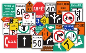 Assorted Canadian Road Signs Collection PNG
