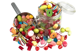 Assorted Candies Spilled From Jar