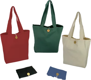 Assorted Canvas Tote Bags PNG image