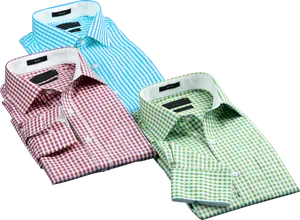 Assorted Checkered Dress Shirts PNG image