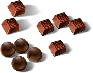 Assorted Chocolate Pieces PNG image