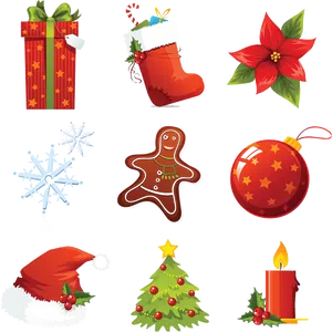 Assorted Christmas Decorations Clipart PNG image