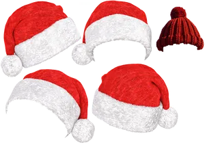 Assorted Christmas Hats Collection PNG image