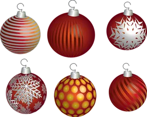 Assorted Christmas Ornaments Collection PNG image