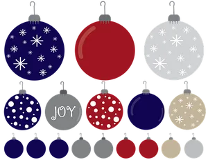 Assorted Christmas Ornaments Vector