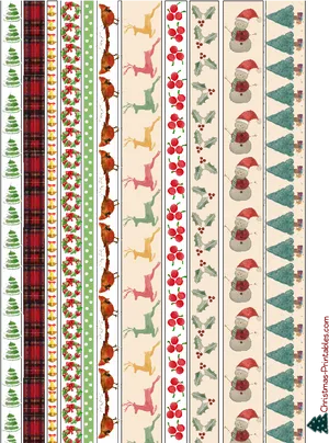 Assorted Christmas Washi Tape Designs PNG image