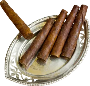 Assorted Cigarson Silver Tray PNG image