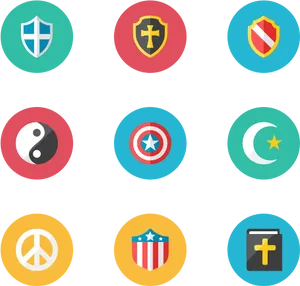 Assorted Circle Icons Collection PNG image