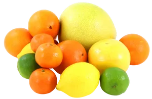 Assorted Citrus Fruitson Black Background