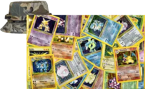 Assorted Classic Pokemon Cards Collection PNG image