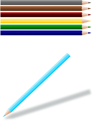 Assorted Colored Pencilsand Shadow PNG image
