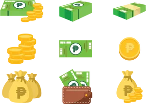 Assorted Currency Icons Vector PNG