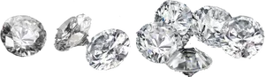 Assorted Cut Diamonds Transparent Background PNG image