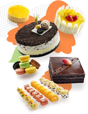 Assorted Dessert Selection PNG image