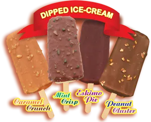 Assorted Dipped Ice Cream Bars PNG
