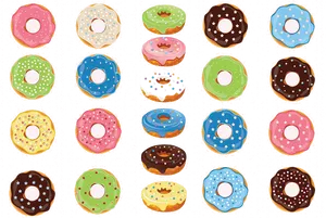 Assorted Donuts Pattern PNG image