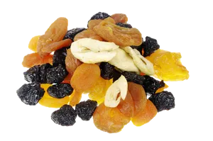 Assorted Dried Fruits Black Background
