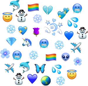 Assorted Emoji Collection Graphic PNG image
