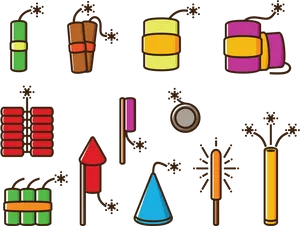 Assorted Firecrackers Illustration PNG image