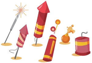 Assorted Firecrackers Illustration PNG image