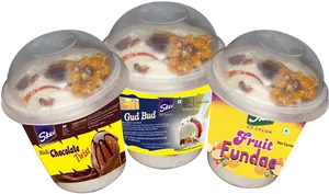Assorted Flavored Ice Cream Cups PNG