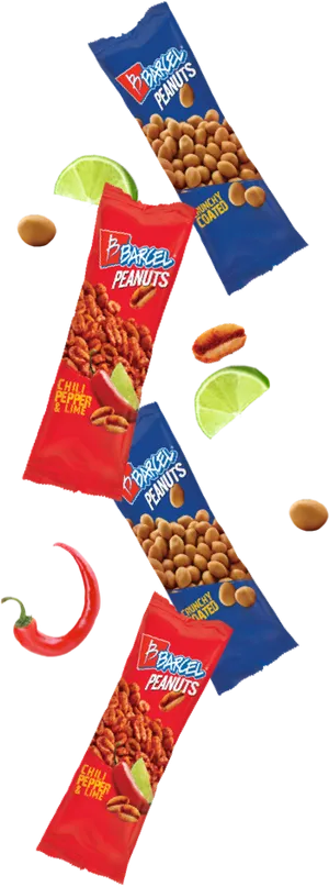 Assorted Flavored Peanuts Packages PNG