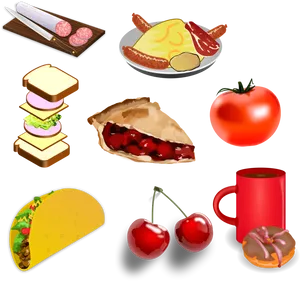 Assorted Food Illustrations Collection