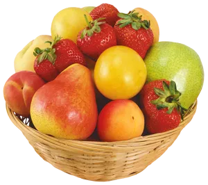 Assorted Fresh Fruit Basket PNG image