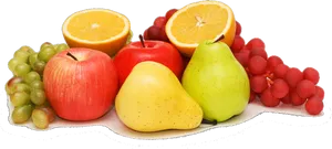 Assorted Fresh Fruits Display PNG image