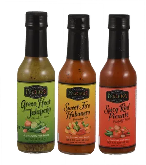 Assorted Freshies Hot Sauce Bottles PNG