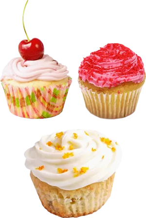 Assorted Frosted Muffins PNG image